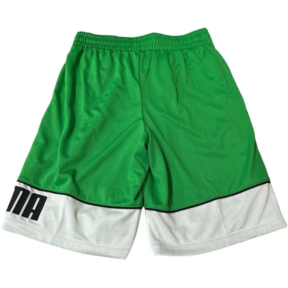NWOT Puma basketball long athletic shorts green with pockets size men’s small